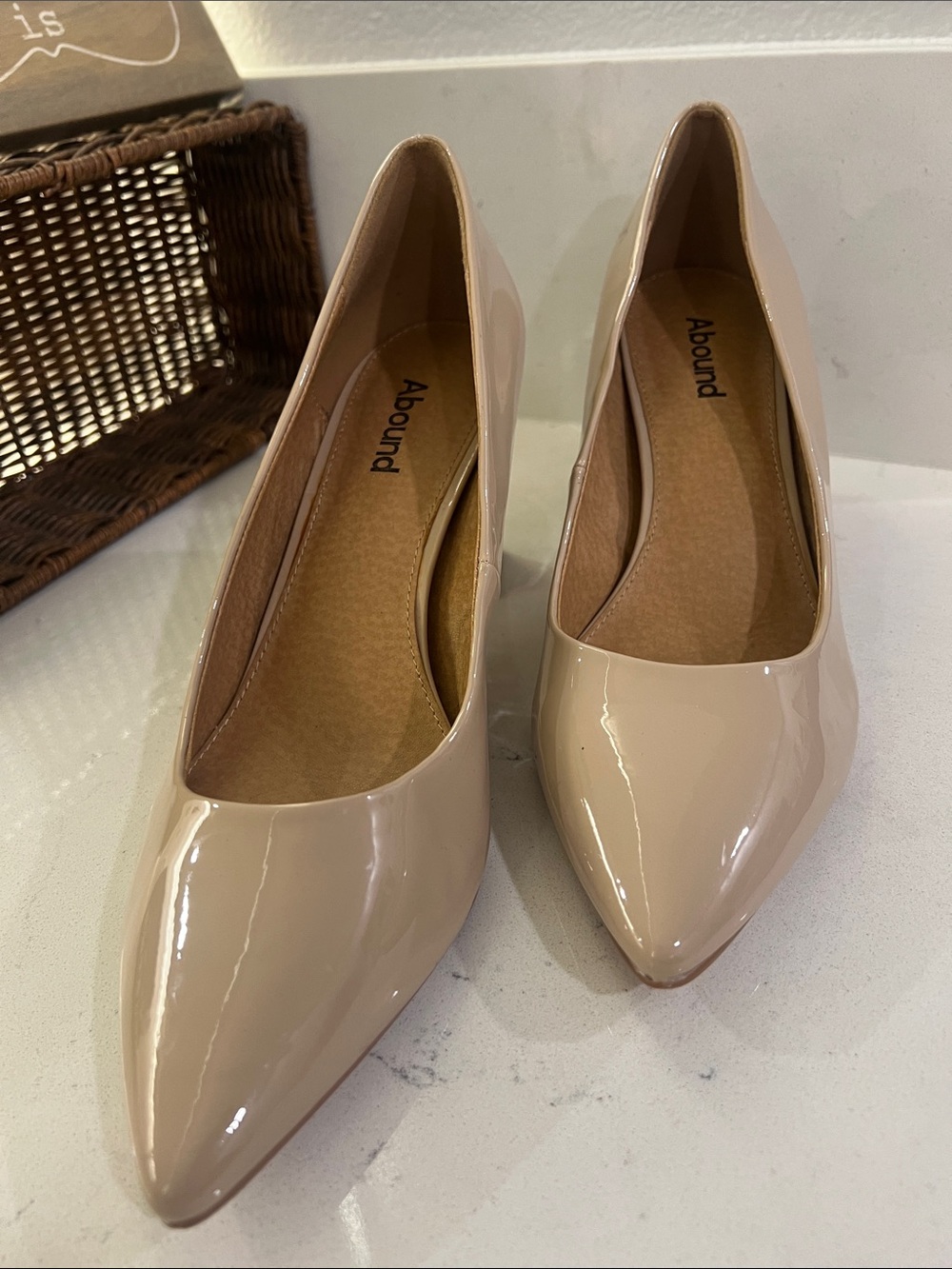 Abound Women's Nude Patent Pointed Toe Flats - Glossy Blush